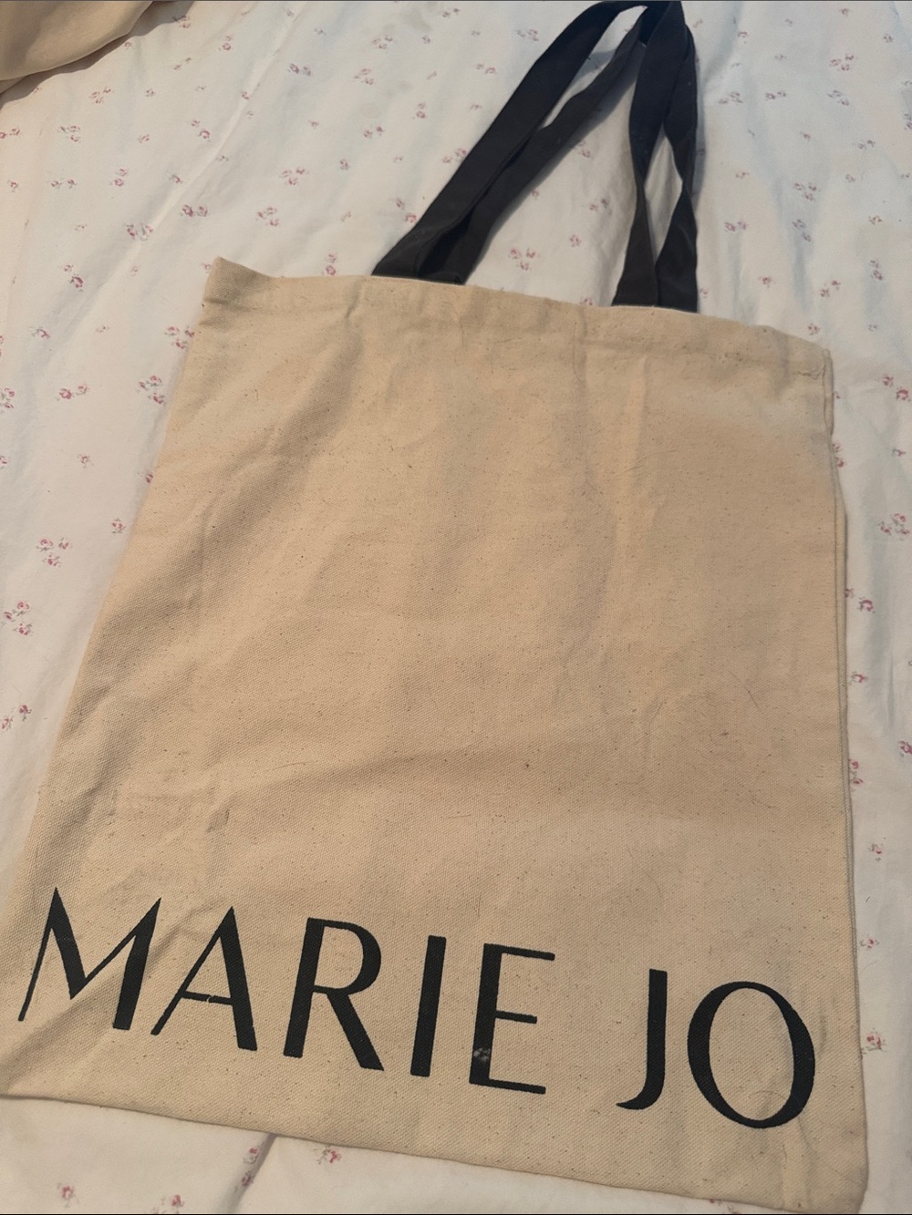NWOT MARIE JO LINGERIE Beige Canvas Tote Bag w/HANDLES